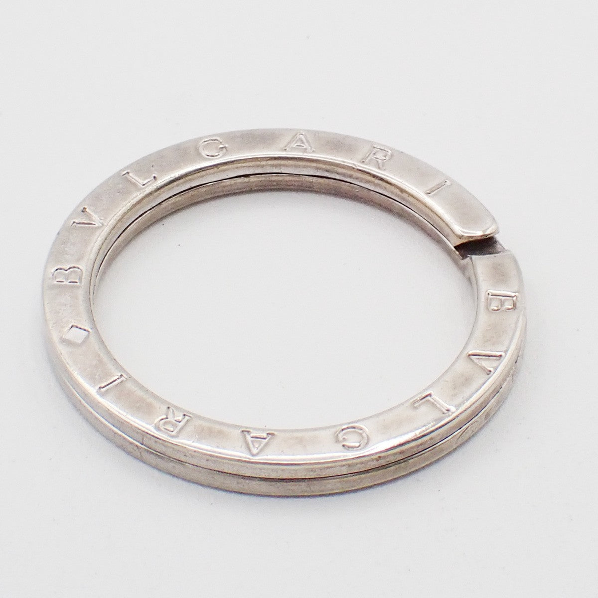 BVLGARI Logo Key Ring Silver Ag 925 Accessory Italy 02EG275