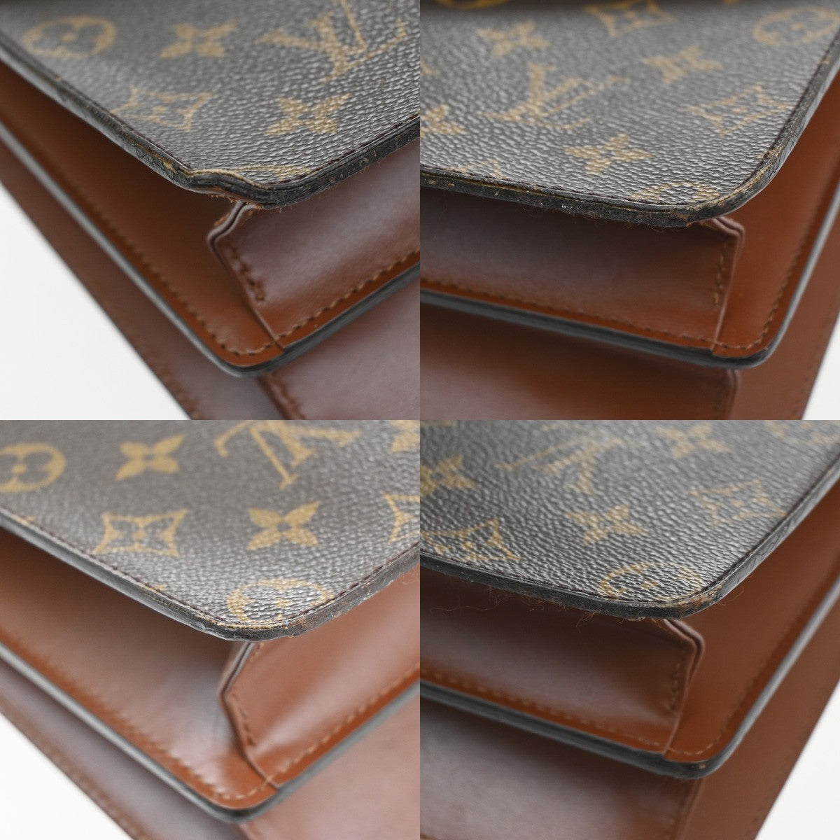 LOUIS VUITTON Concorde Hand Bag Monogram Leather Brown France M51190 88CA976