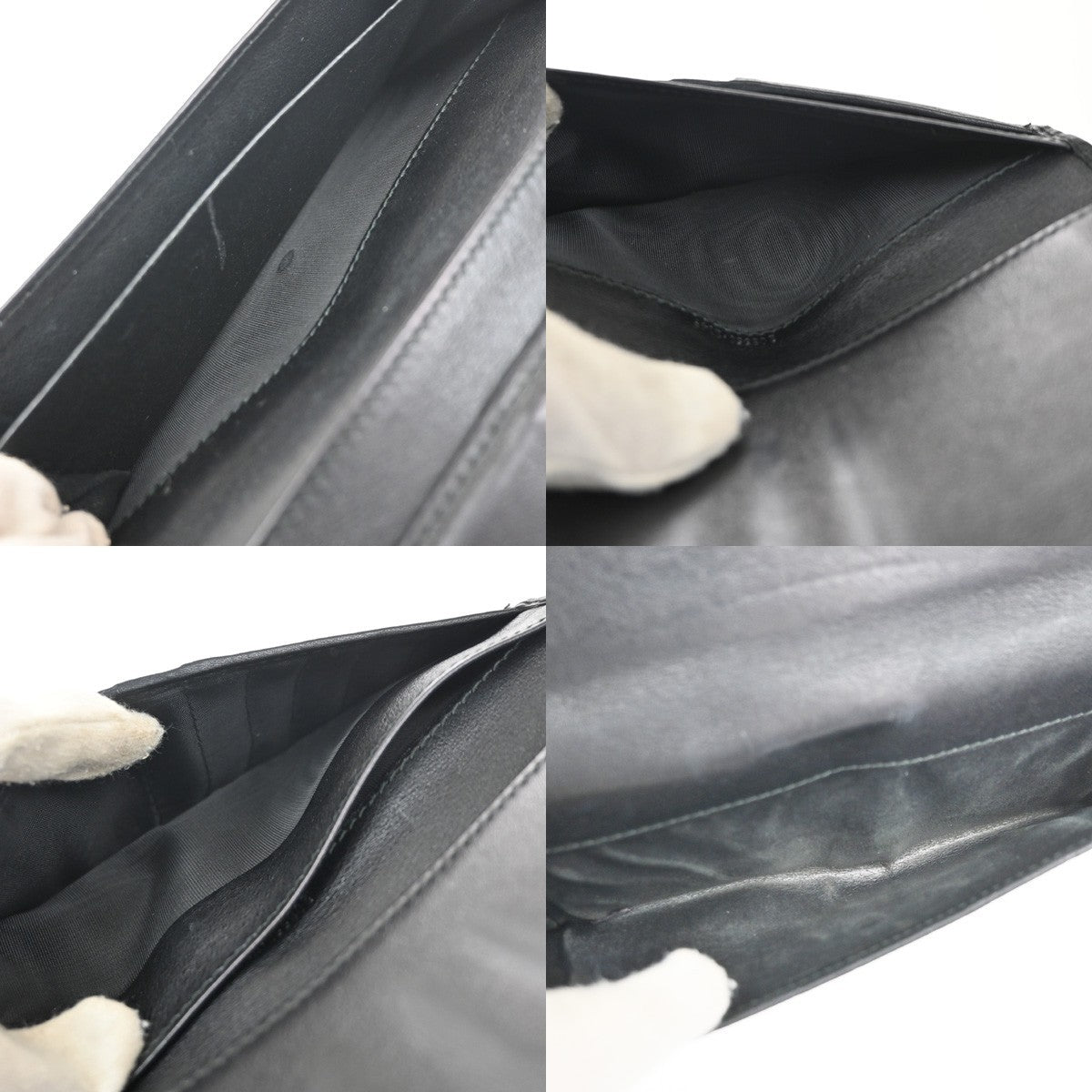 GUCCI Logo Guccissima GG Lovely Heart Bifold Long Wallet Leather Black 02KD033