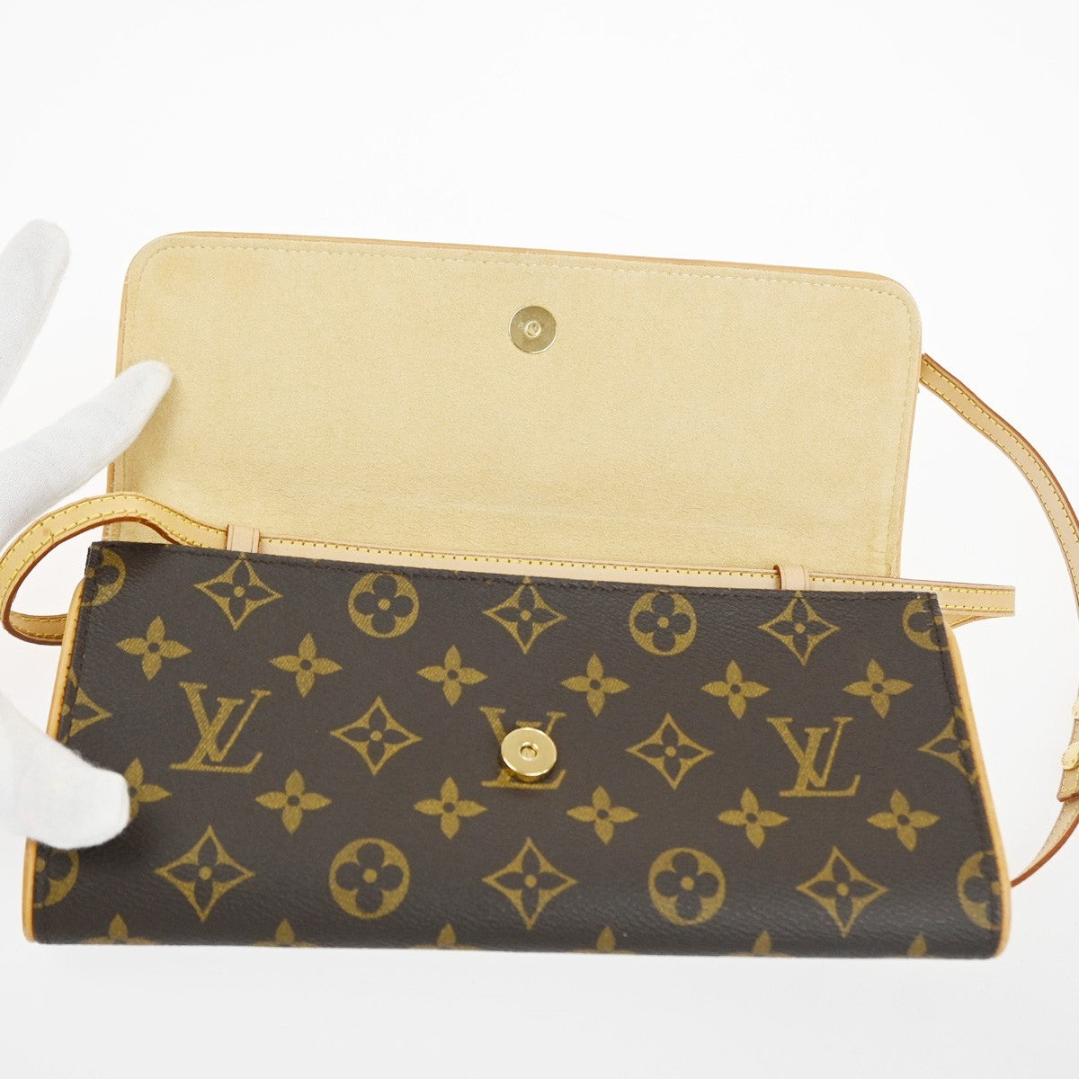 LOUIS VUITTON Pochette Twin GM 2Way Shoulder Bag Monogram Brown M51852 86KC982