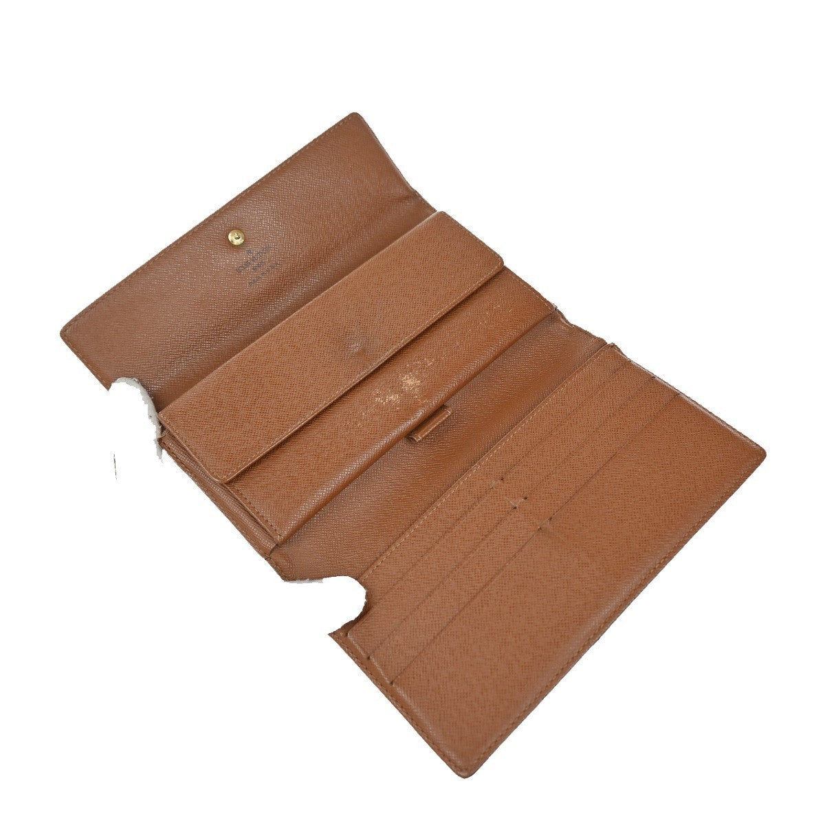 LOUIS VUITTON LV Logo 2 Set Bifold Wallet Monogram Leather Brown 04EG272