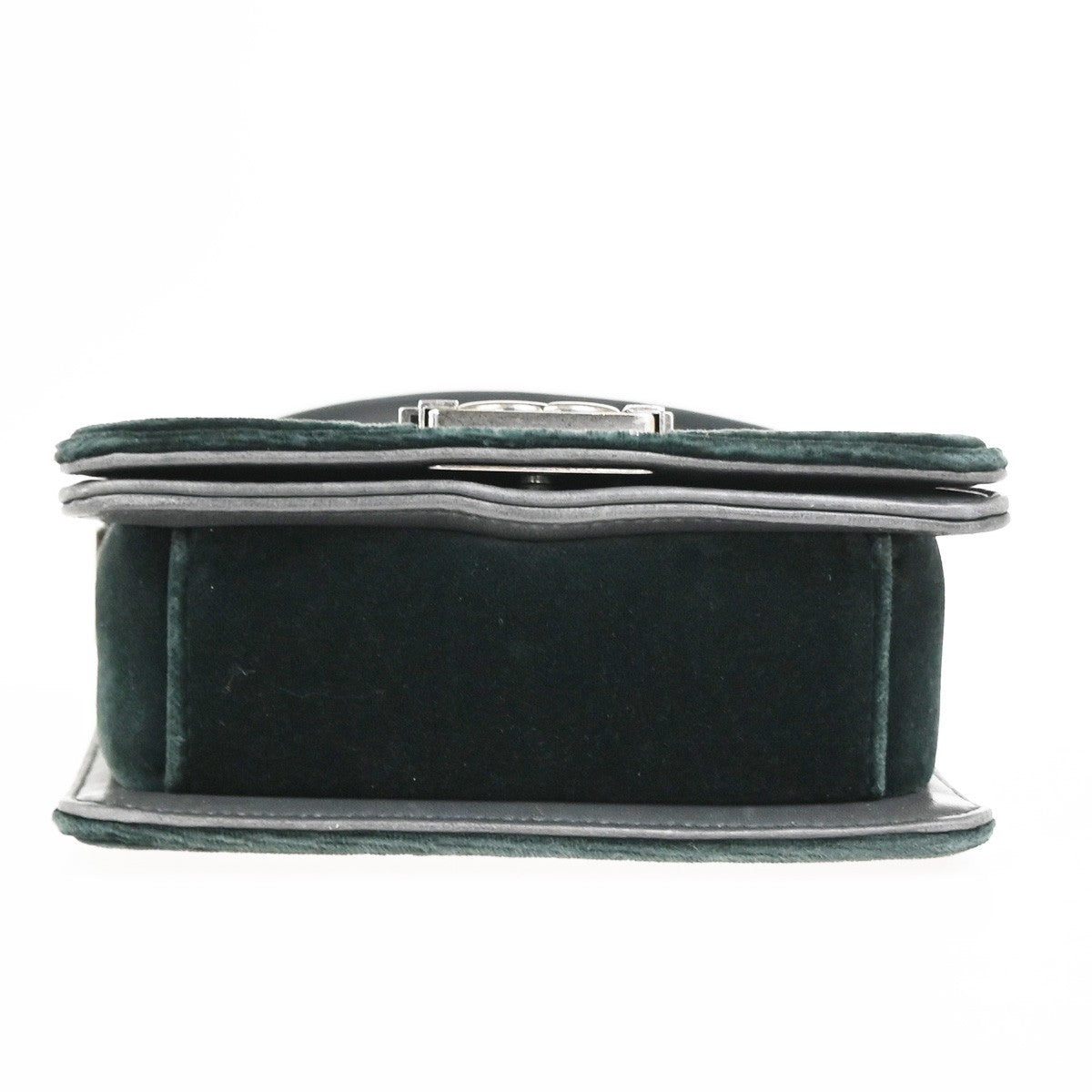 CHANEL Boy CC Chain Mini Shoulder Bag Velvet Leather Green SHW Italy 330RQ030