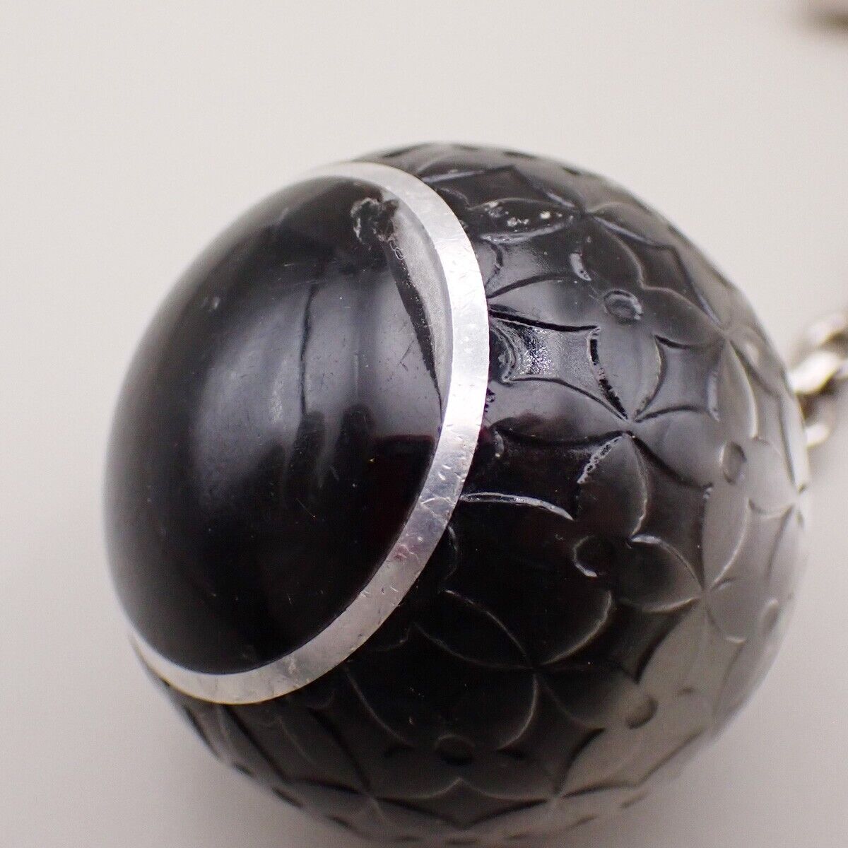 LOUIS VUITTON Logo Bijoux Sac Mini Lin Bag Charm Silver Black M65701 61YG571