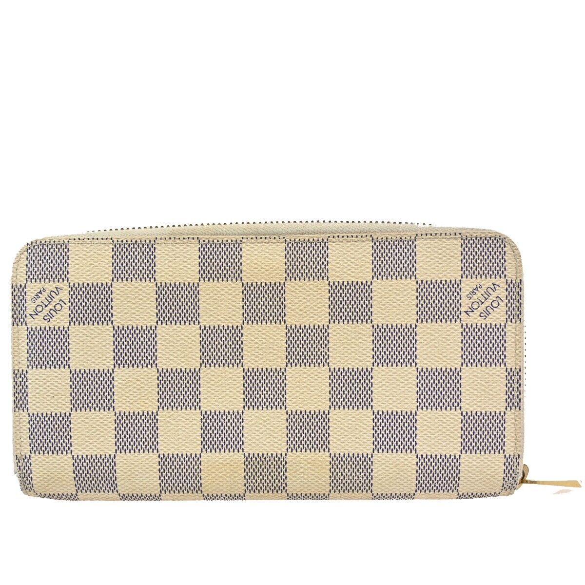 LOUIS VUITTON Zippy Wallet Long Bifold Damier Azur Leather WE N60019 65EA879