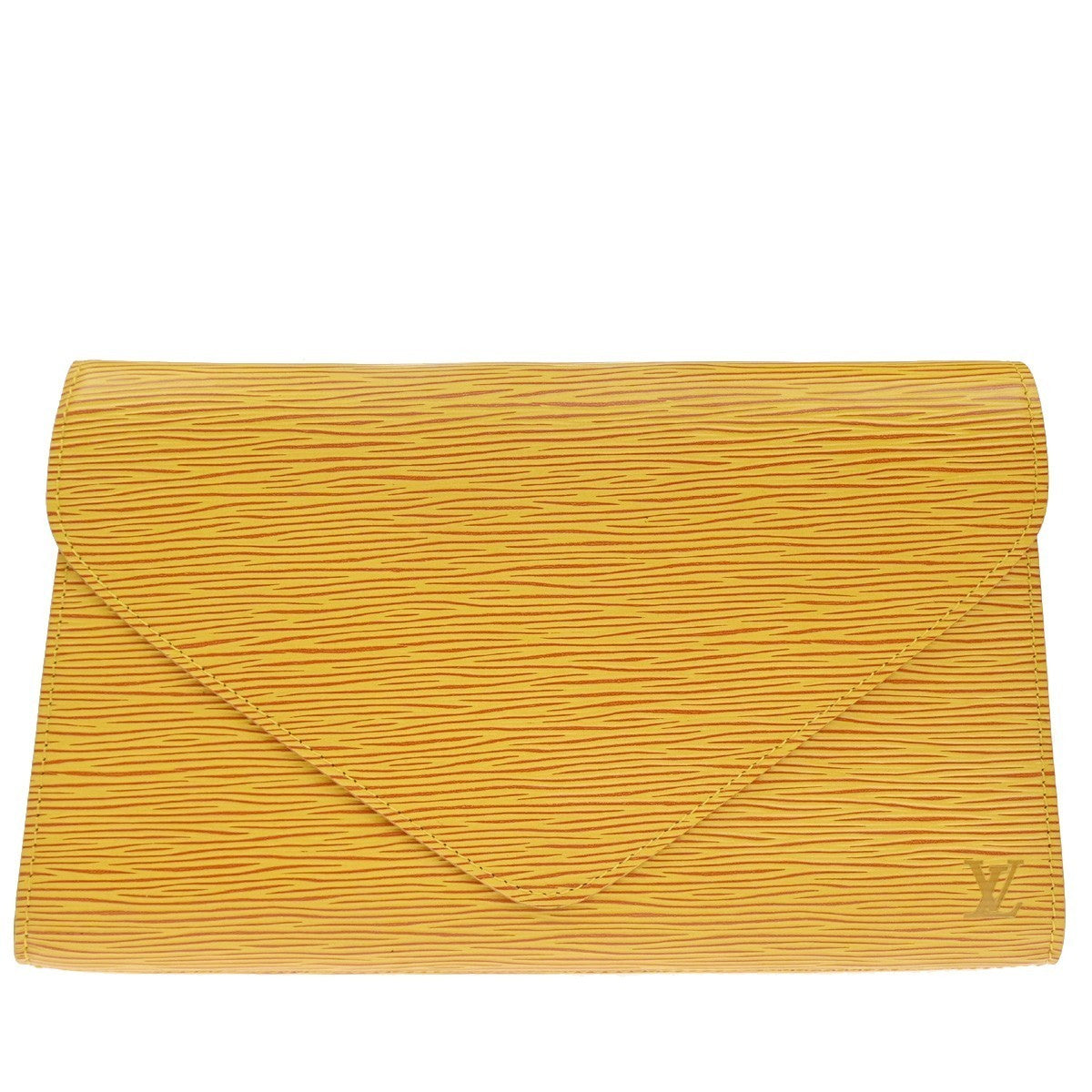 LOUIS VUITTON LV Logo Art Deco Clutch Hand Bag Epi Leather Yellow M52639 05KP509