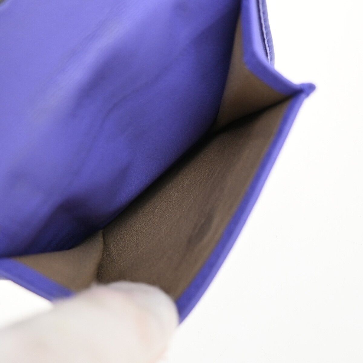 BOTTEGA VENETA Logo Intrecciato Bifold Compact Wallet Leather Purple 62EE110