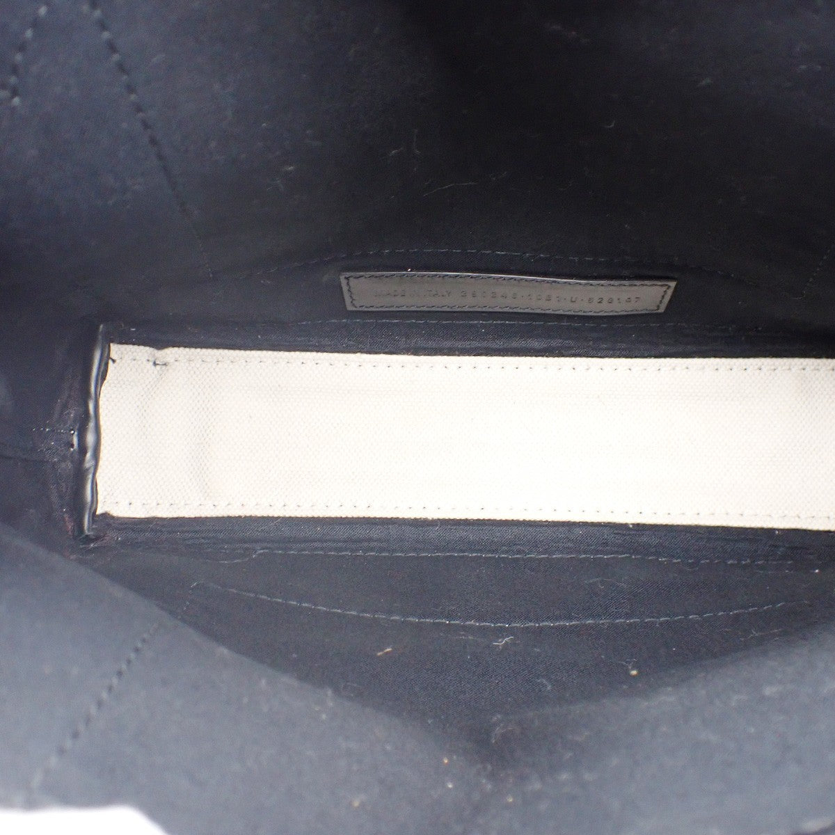 BALENCIAGA LOGO Navy Cabas XS Hand Bag Canvas Leather White Black 70KC967