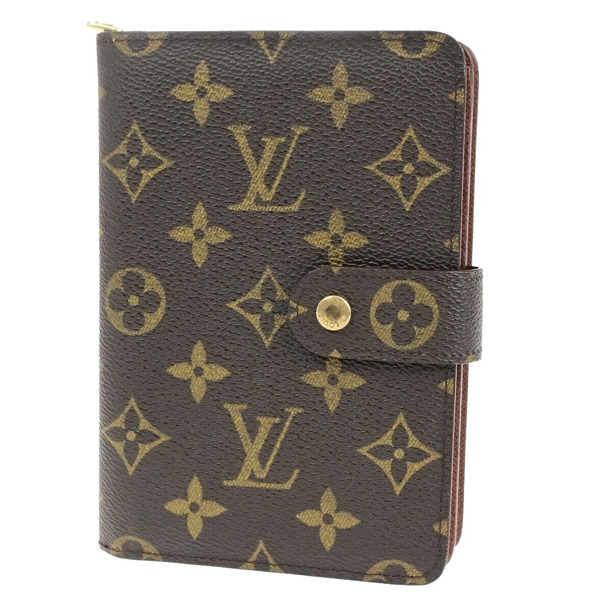LOUIS VUITTON Porte Papier Zip Bifold Wallet Monogram Brown M61207 35RK789