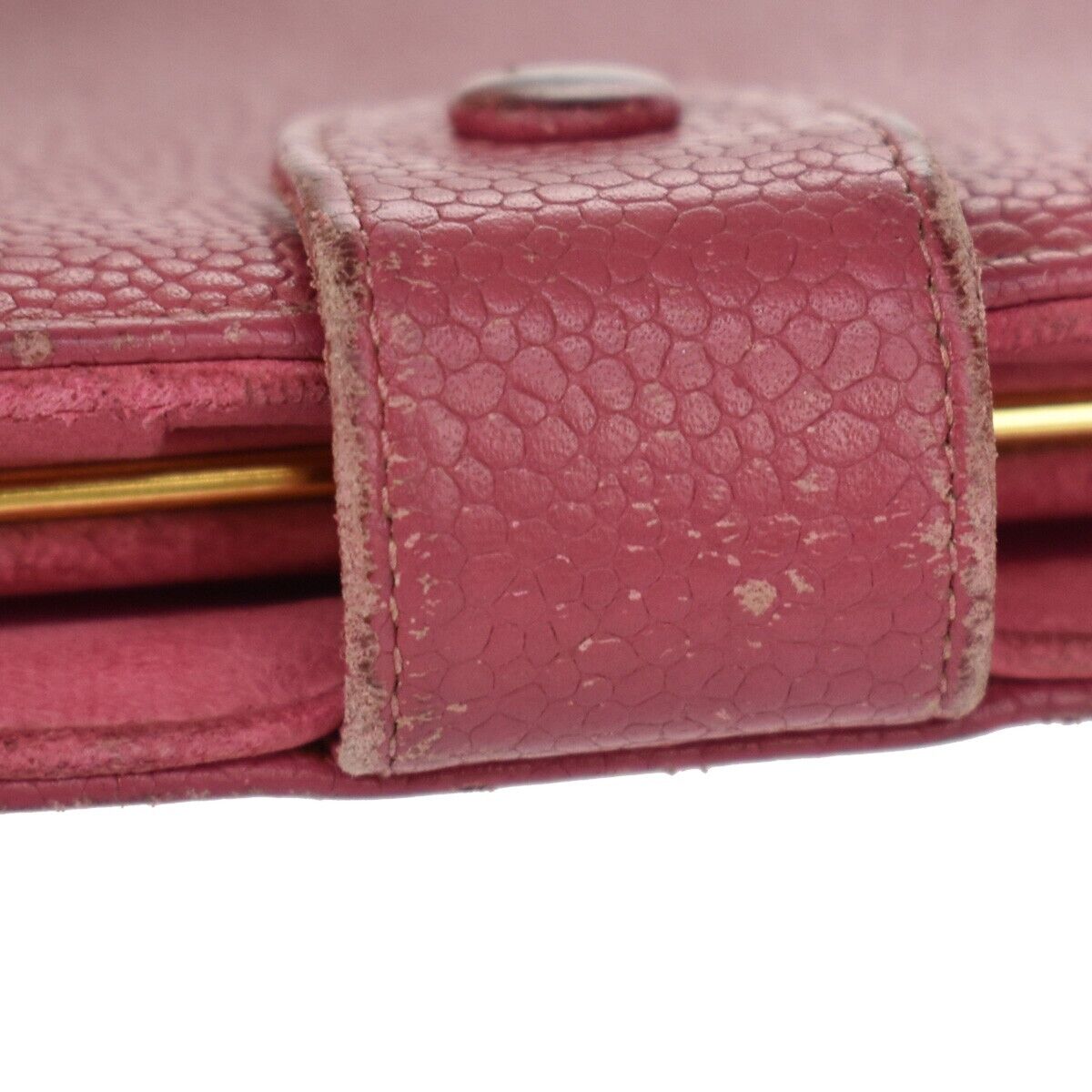 CHANEL CC Logo Long Bifold Wallet Purse Caviar Leather Pink GHW Vintage 05GA848
