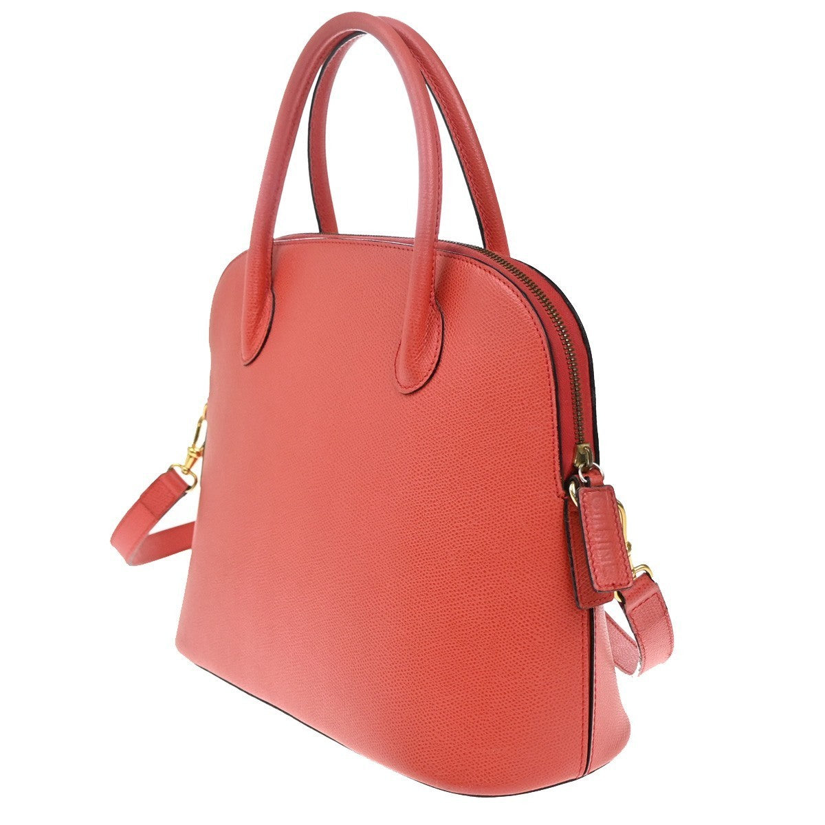 CELINE Logo 2way Shoulder Hand Bag Leather Orange Italy 84EG349