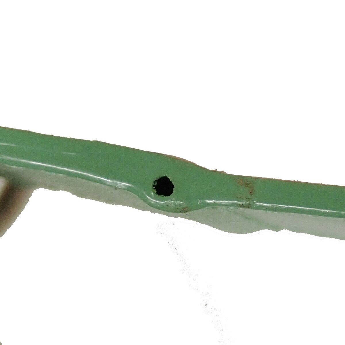 BALENCIAGA Logo Wide Bracelet Bangle Leather Light Green SHW 09GA754