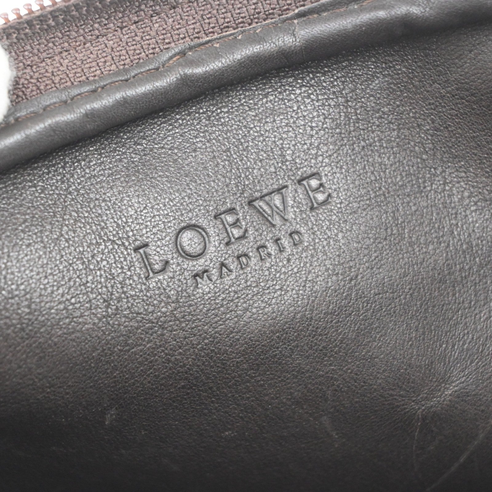 LOEWE Logo Anagram Shoulder Bag Suede Leather Brown GHW Spain 67MA665