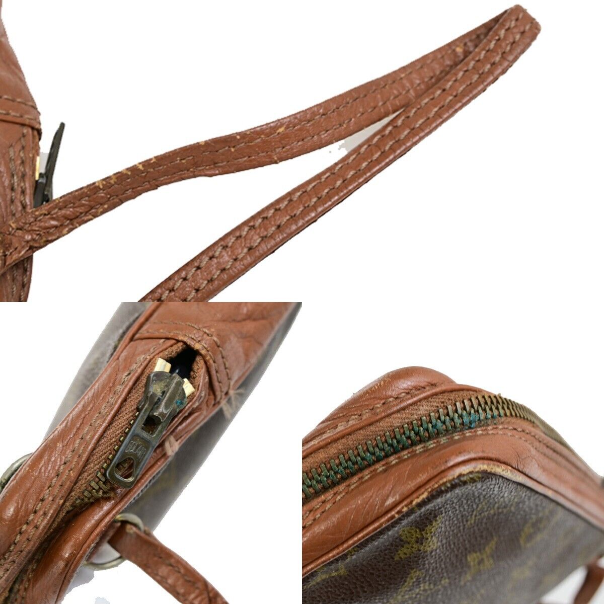 LOUIS VUITTON LV Logo Clutch Hand Bag Monogram Leather Brown france 01EC999