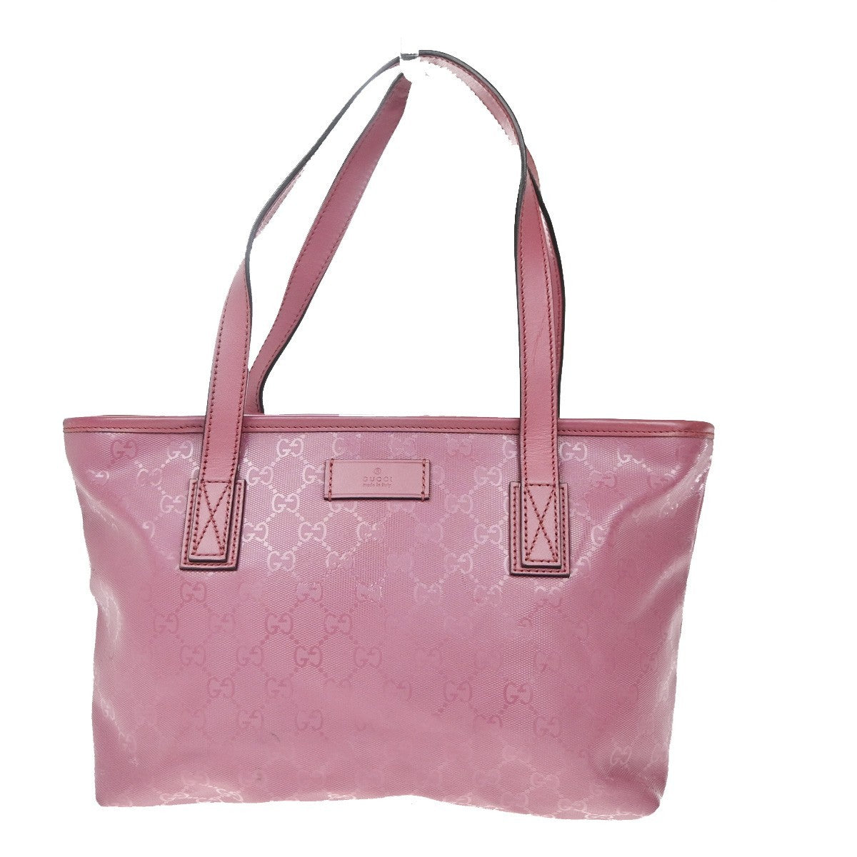 GUCCI Logo Imprime GG Pattern Shoulder Bag PVC Leather Pink GHW Italy 31KP453
