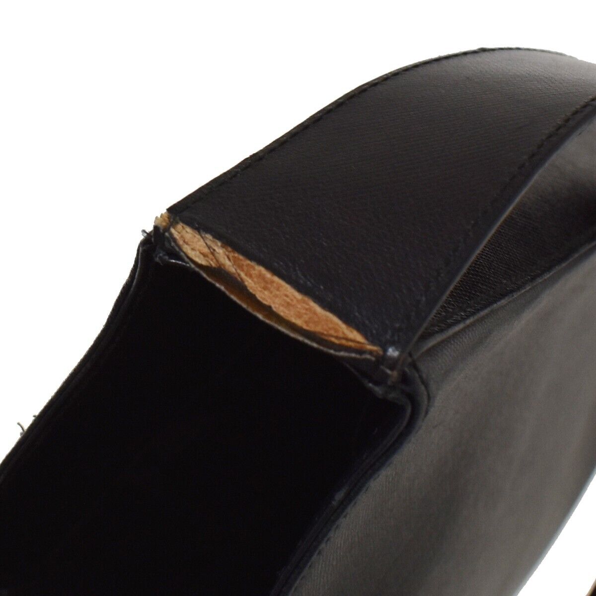 SALVATORE FERRAGAMO Gancini Logos One Shoulder Bag  Leather Black Italy 05DA037