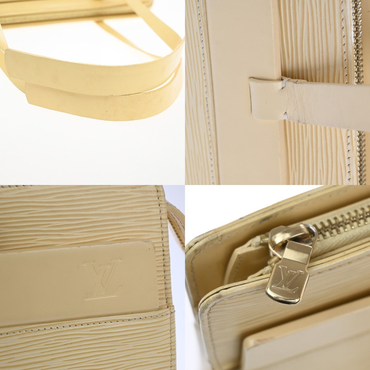 LOUIS VUITTON Logo Croisette GM Shoulder Bag Epi Leather Vanilla M5250A 39TA483