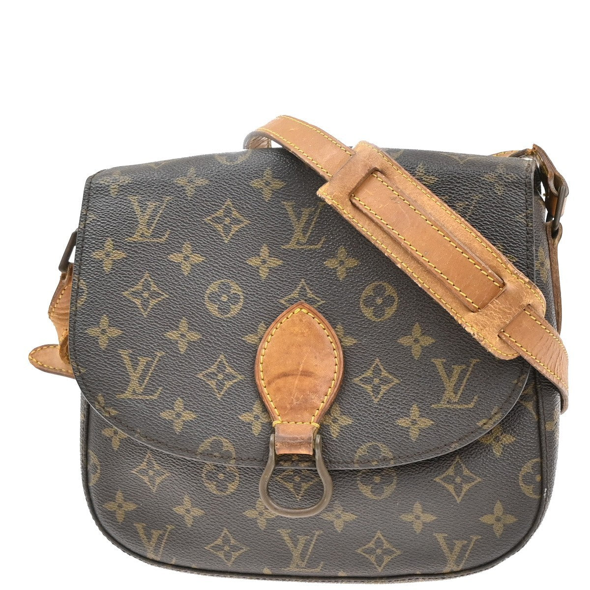 LOUIS VUITTON Saint Cloud GM Shoulder Bag Monogram Leather Brown M51242 64KP074