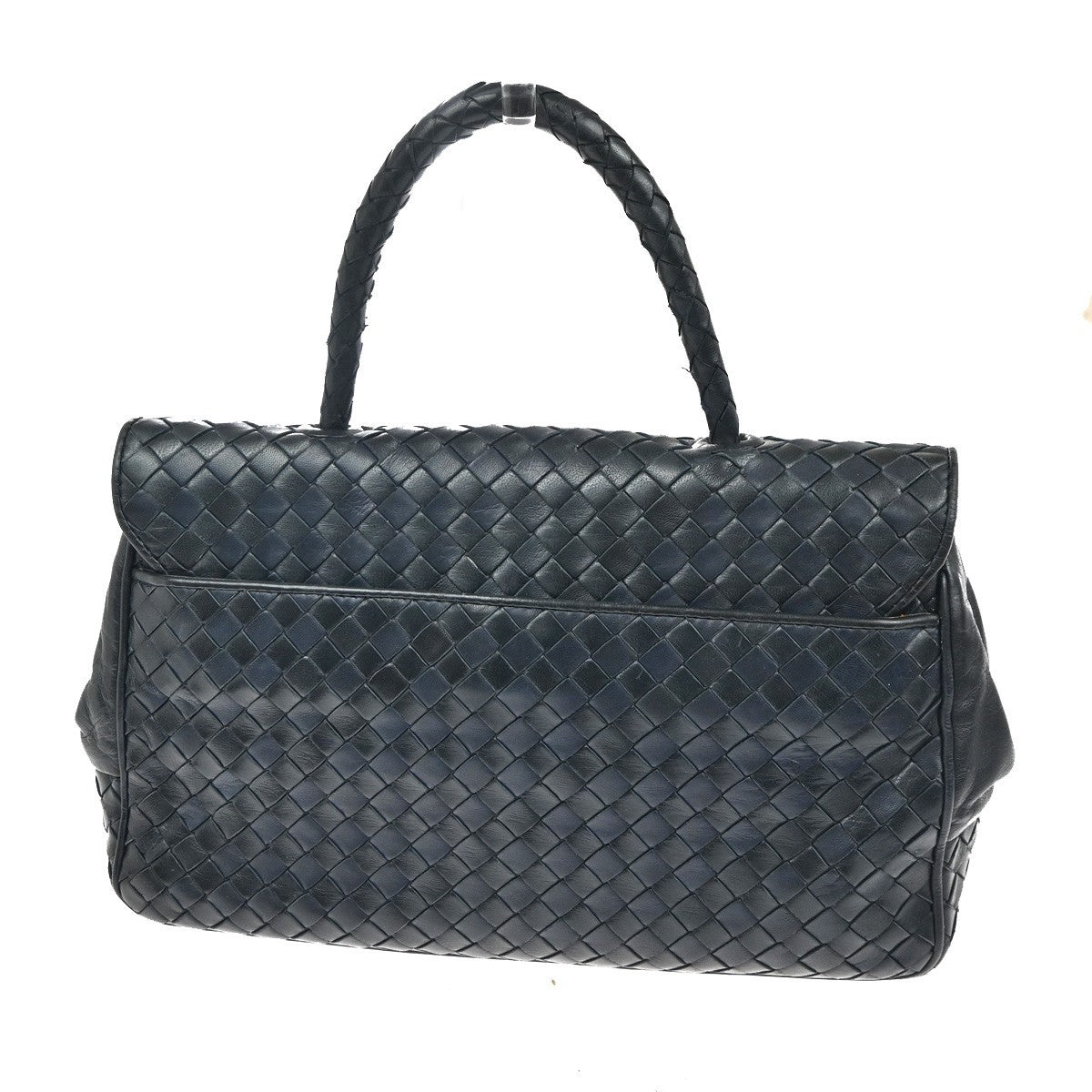 BOTTEGA VENETA Intrecciato Hand Bag Leather Navy Italy GHW 87TA525