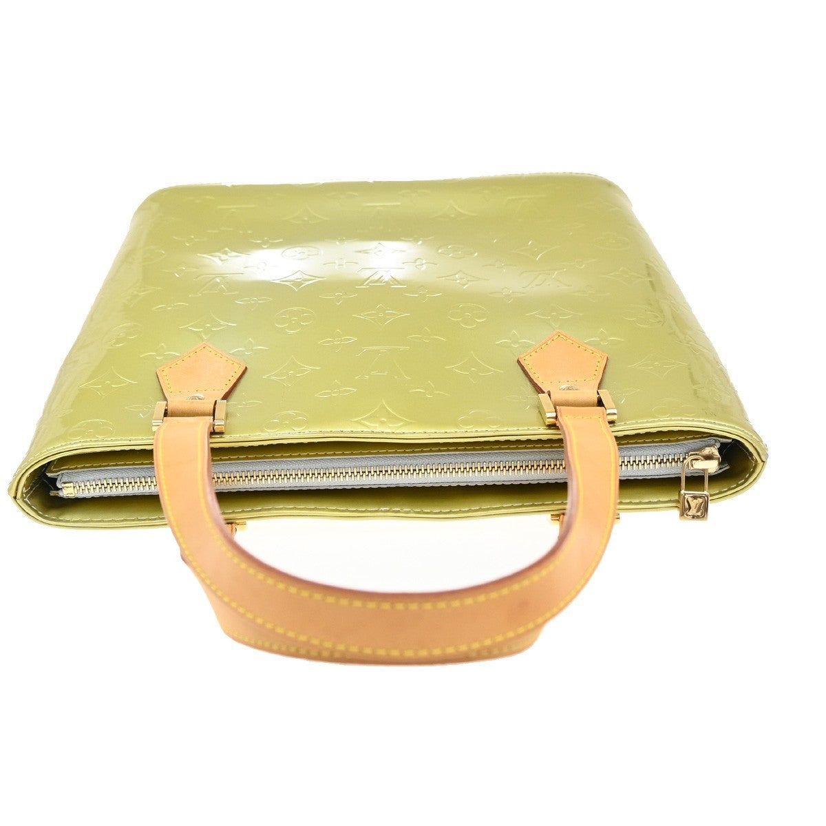 LOUIS VUITTON Monogram Vernis Houston Gris Hand Bag Green Spain M91053 31CA087