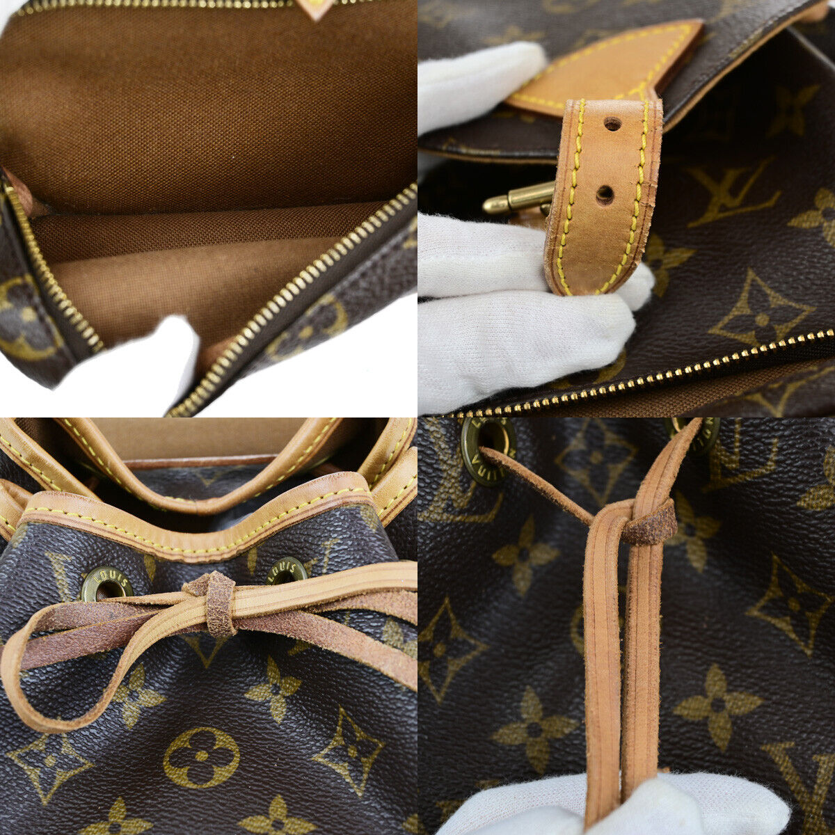LOUIS VUITTON Montsouris MM Backpack Bag Monogram Leather Brown M51136 12YG779