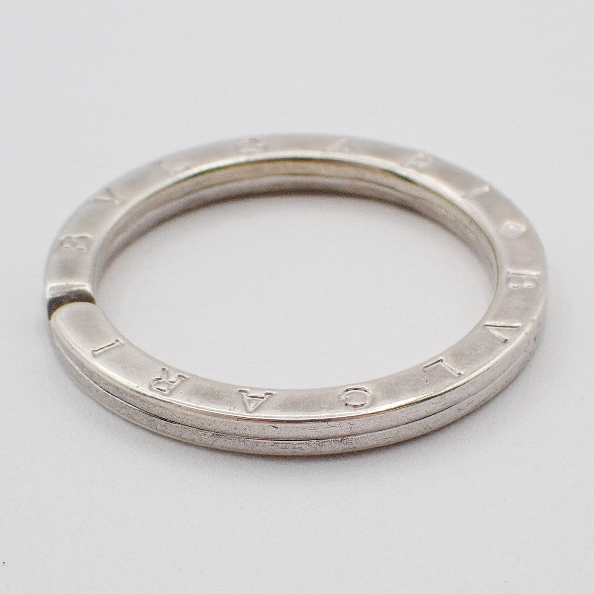 BVLGARI Logo Key Ring Silver Ag 925 Accessory Italy 02EG275