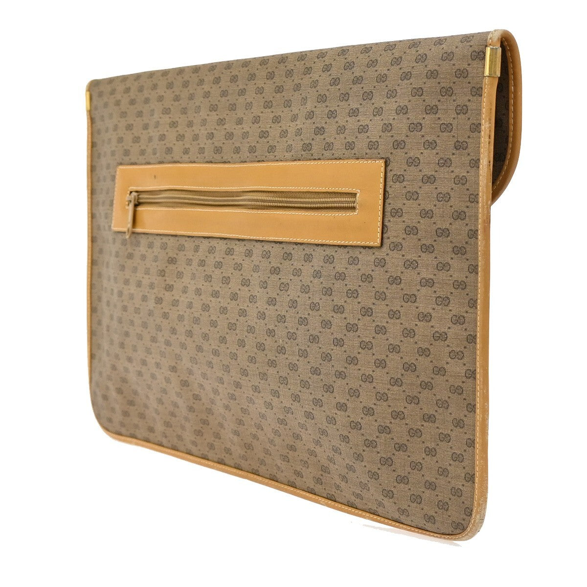 GUCCI Micro GG Pattern Clutch Hand Bag PVC Leather Brown Made In Italy 04EE282
