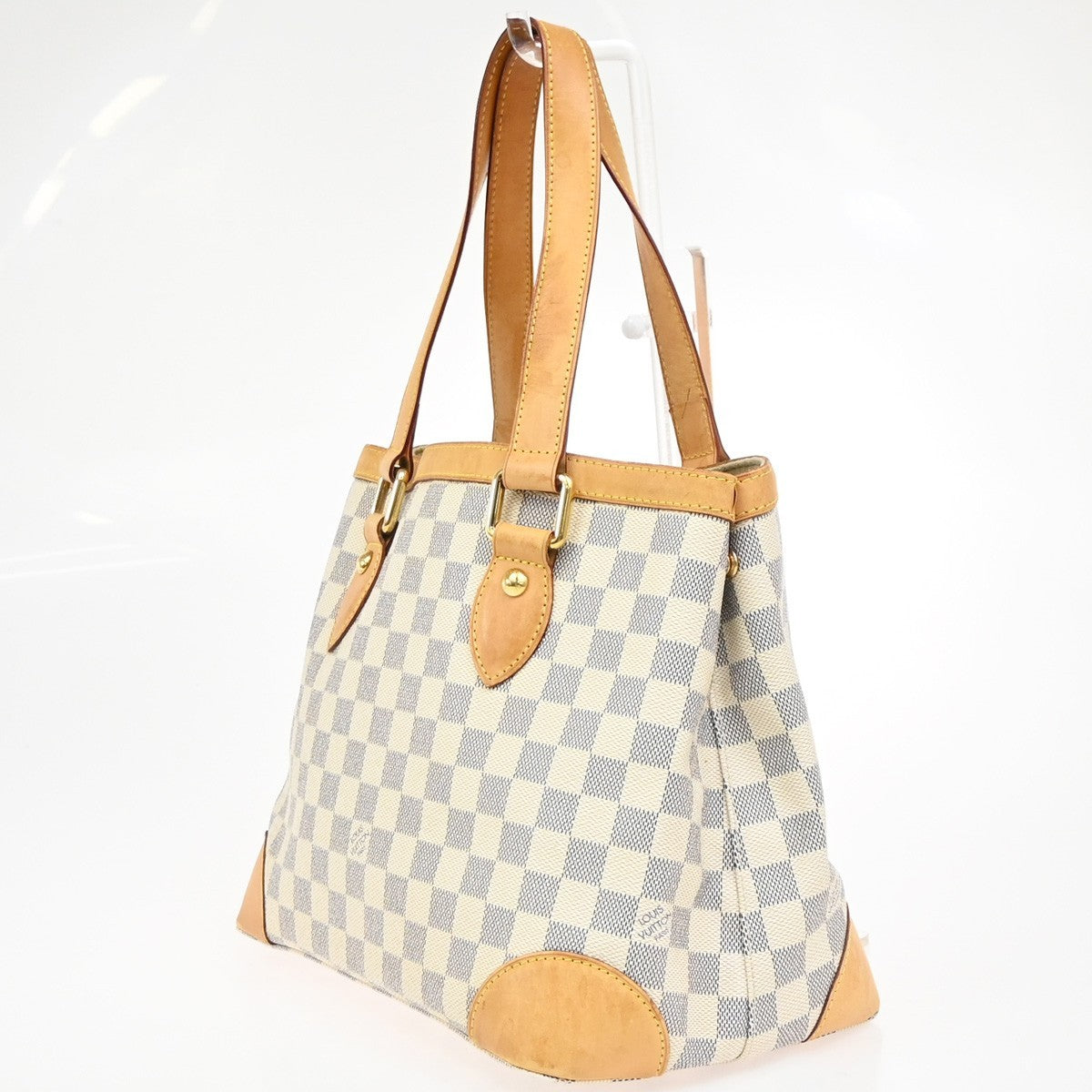 LOUIS VUITTON Hampstead PM Shoulder Bag Damier Azur Leather White N51207 18PA107
