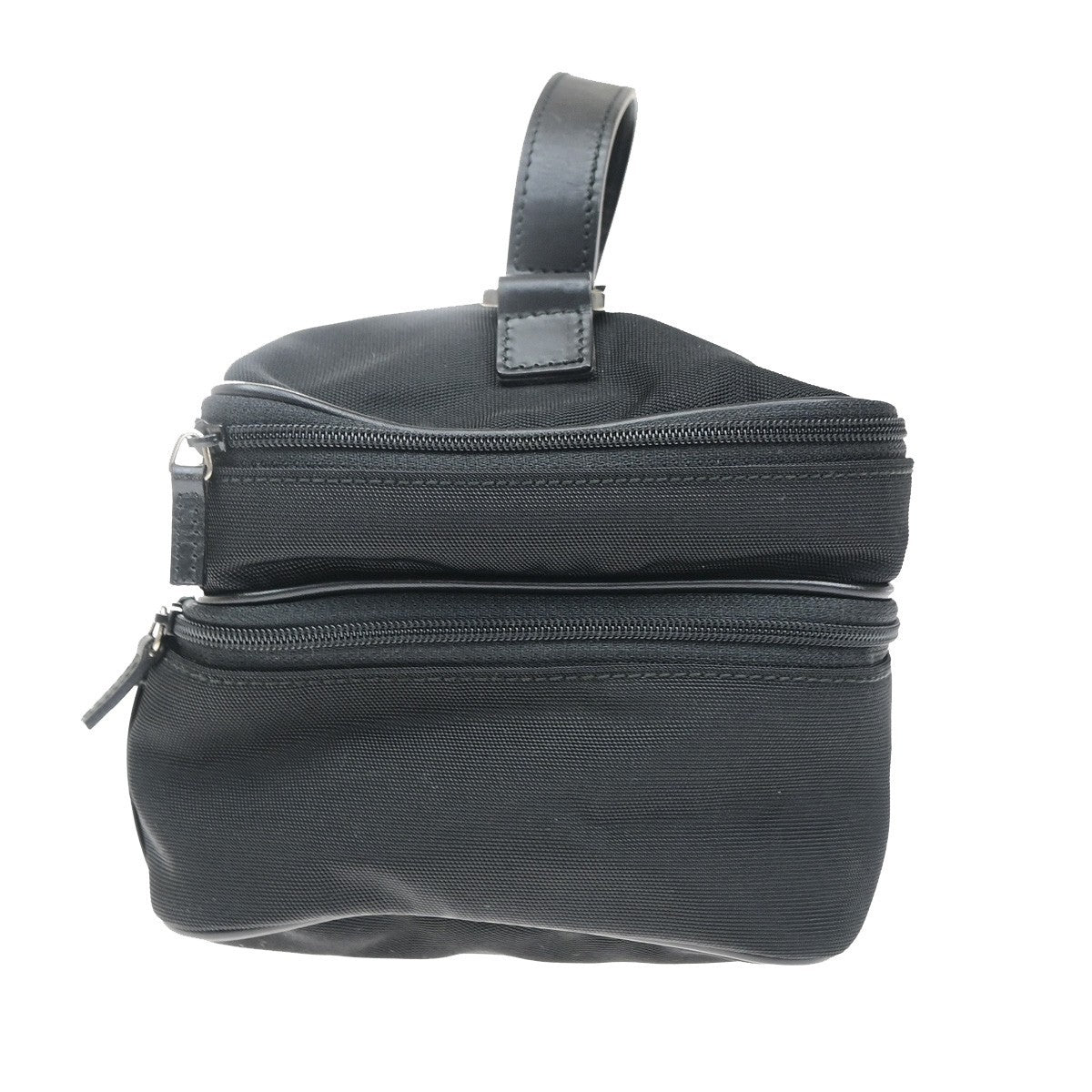 GUCCI Logo Mini Vanity Bag Canvas Leather Black SHW Italy 09CB070