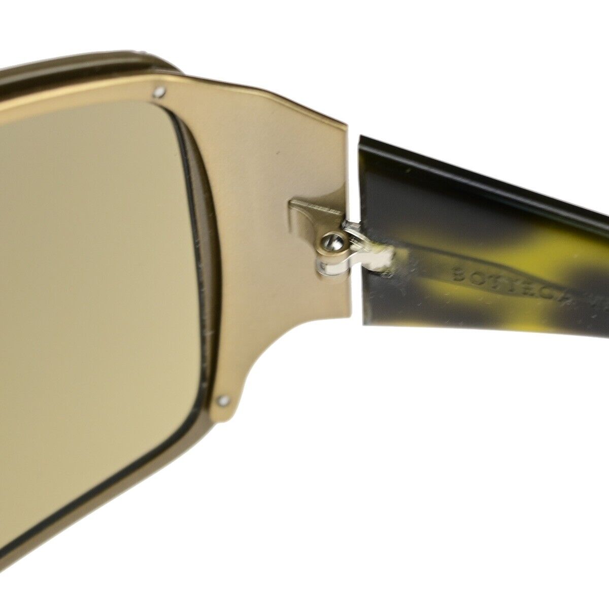 BOTTEGA VENETA Logo Sunglasses BV 22/S Metal Plastic Brown Gold Italy 02KA492