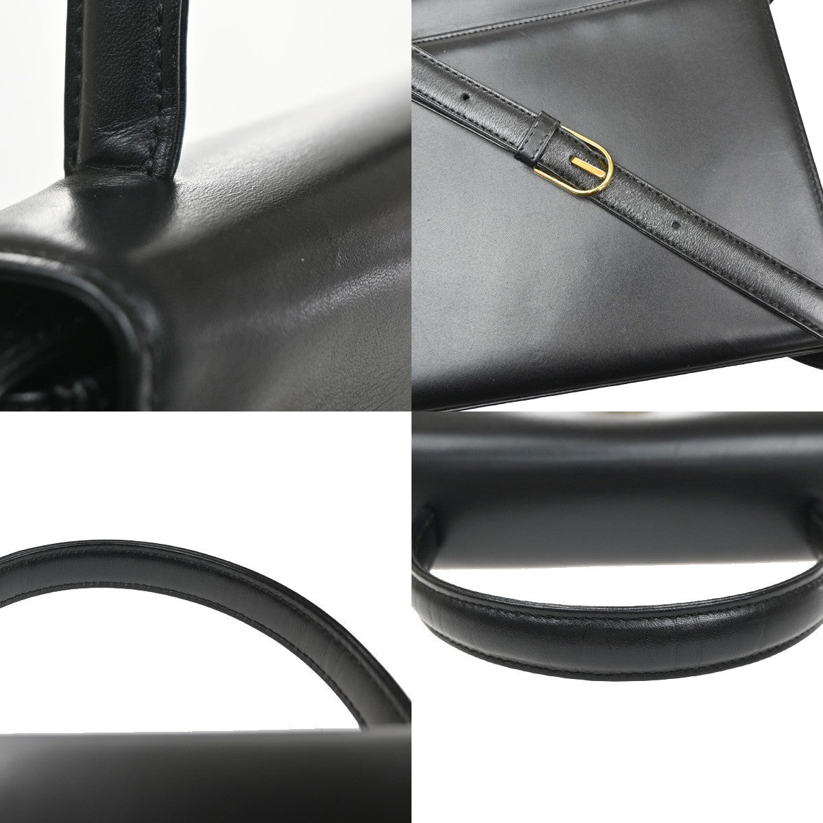 GIVENCHY Logo 2way Shoulder Hand Bag Leather Black GHW Japan 05MA543