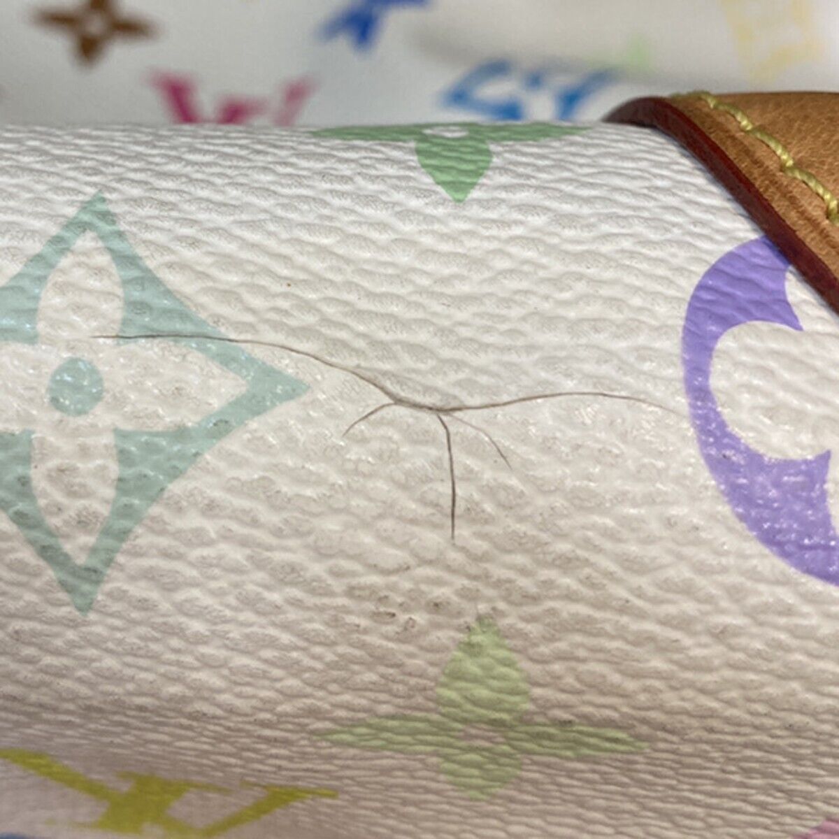 LOUIS VUITTON Ursula Chain Hand Bag Monogram Multi Leather White M40123 57EA904