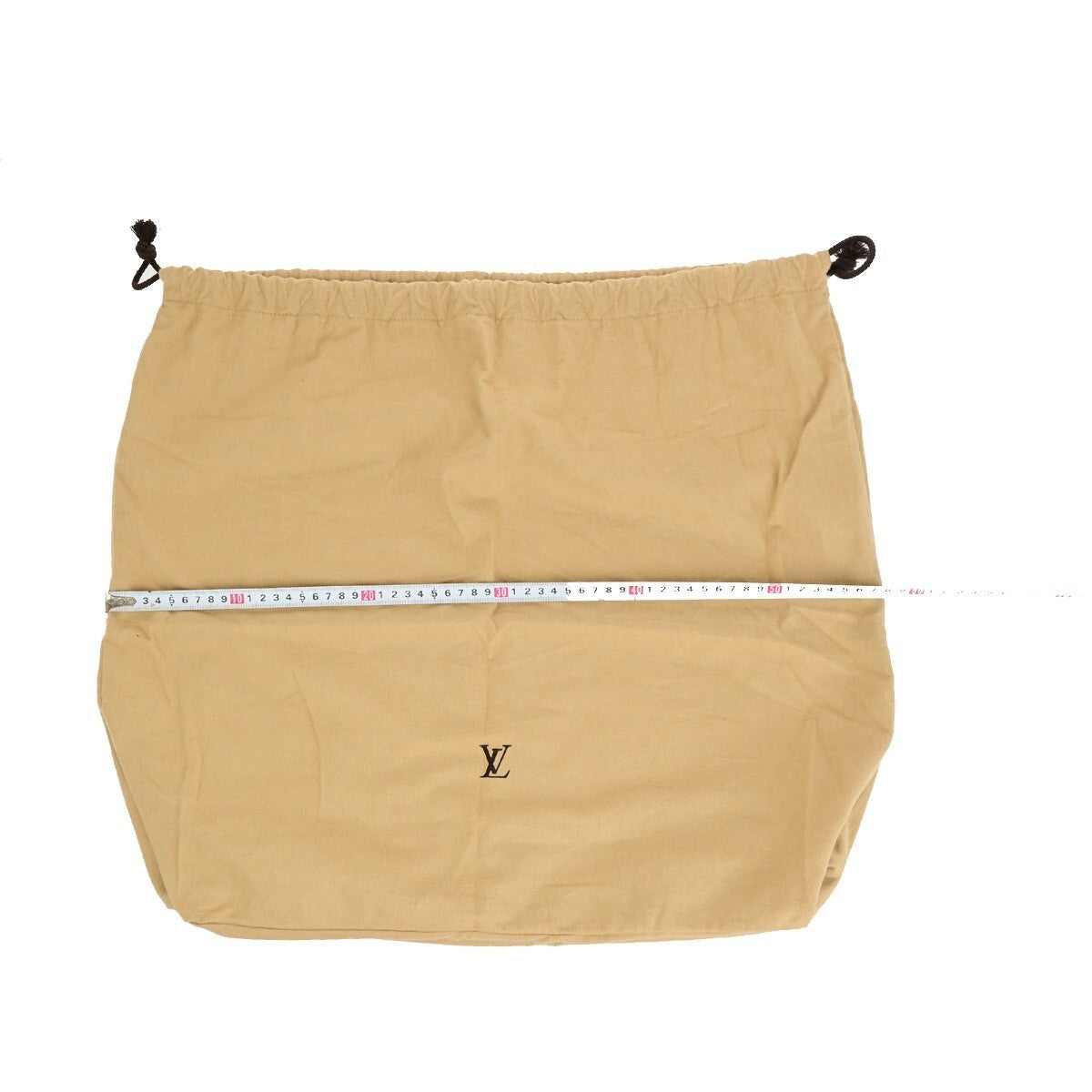 LOUIS VUITTON Logo 10 Set Dust Bag Drawstring Canvas Cotton Beige Brown 07KB119