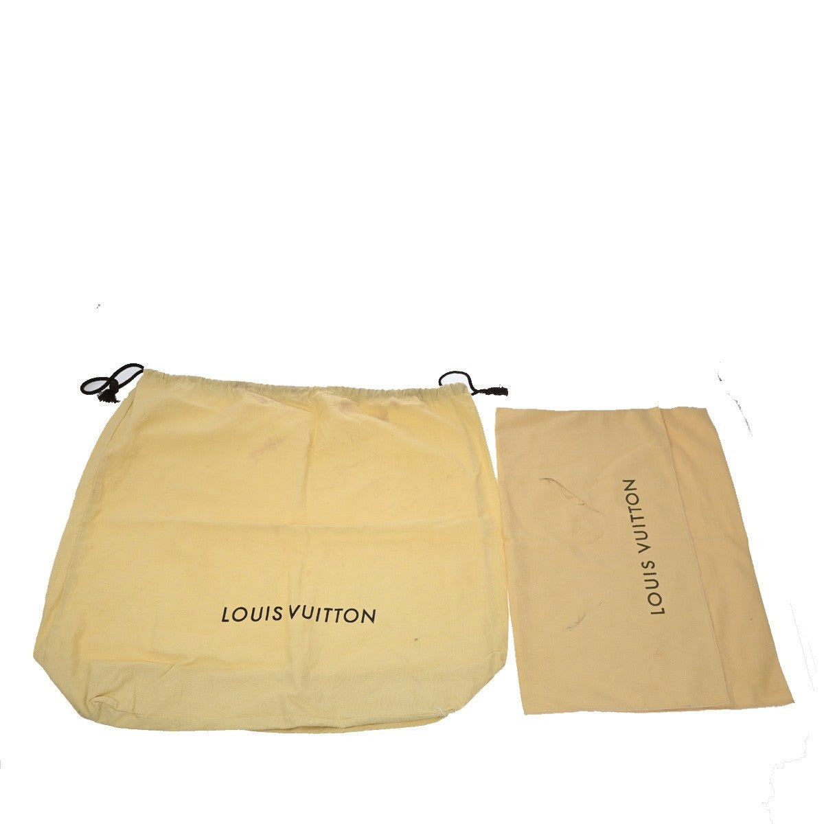 LOUIS VUITTON Logo 10 Set Dust Bag Drawstring Canvas Cotton Beige Brown 09KB576
