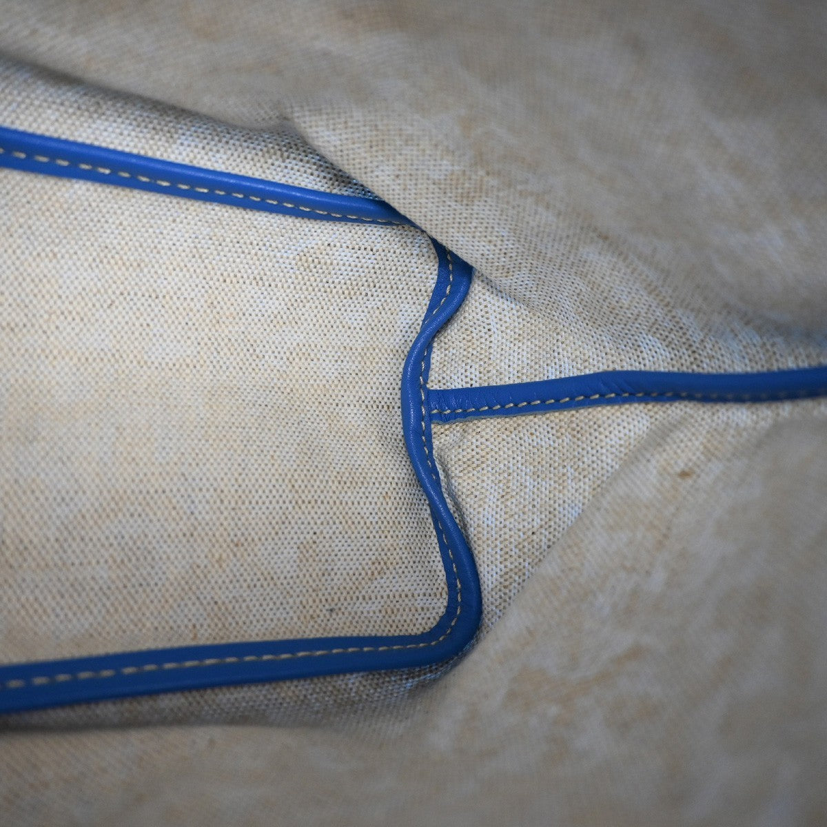 GOYARD Anjou Mini  Shoulder Hand Tote Bag Pouch Blue Canvas Leather 654RL918