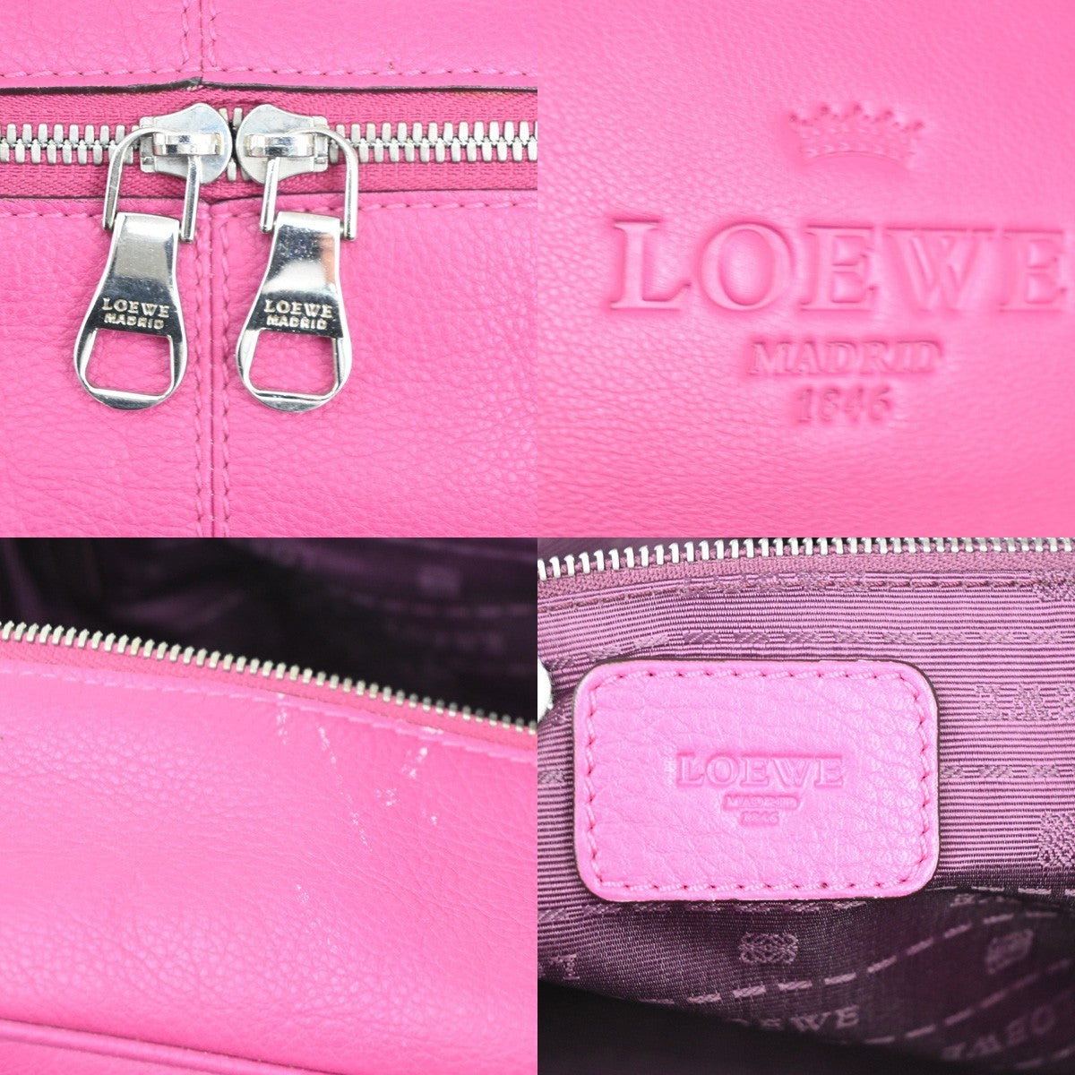 LOEWE  LOGO Heritage Shoulder Bag Leather Pink SHW Spain 35TA441