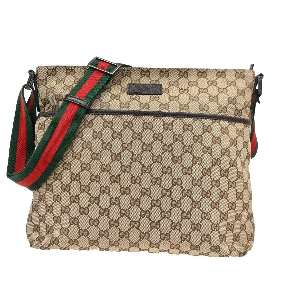 GUCCI GG Pattern Sherry Shoulder Hand Bag Cavans Leather Beige SHW Italy 34DA164