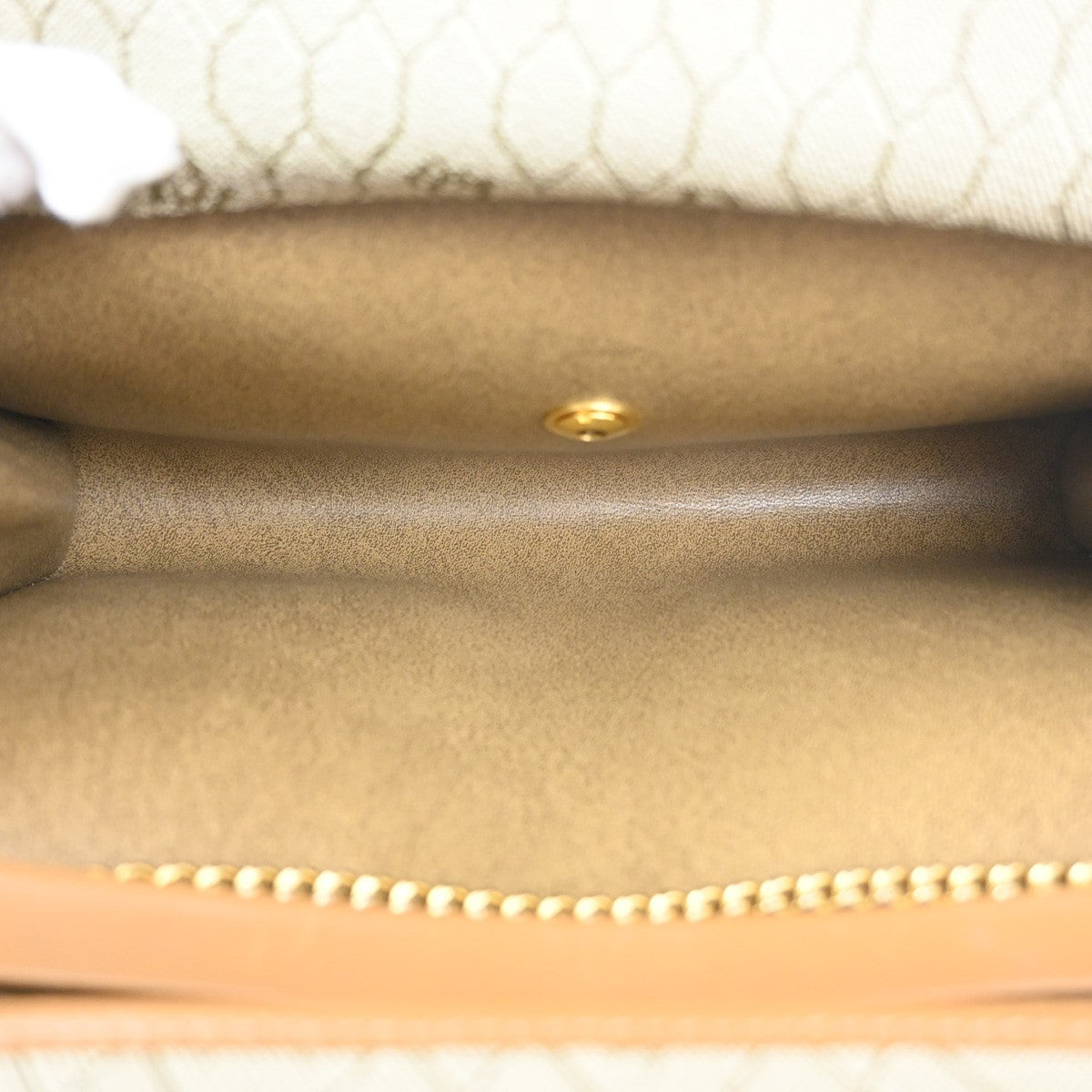 CHRISTIAN DIOR Honeycomb Pattern Shoulder Hand Bag PVC Leather BE France 32MA466