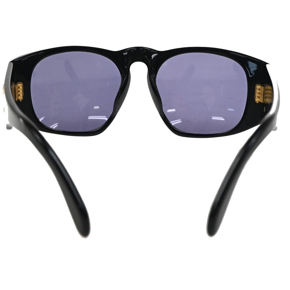 CHANEL CC Logo Sunglasses Eye Wear Plastic Black Gold Italy 01451 63RL896