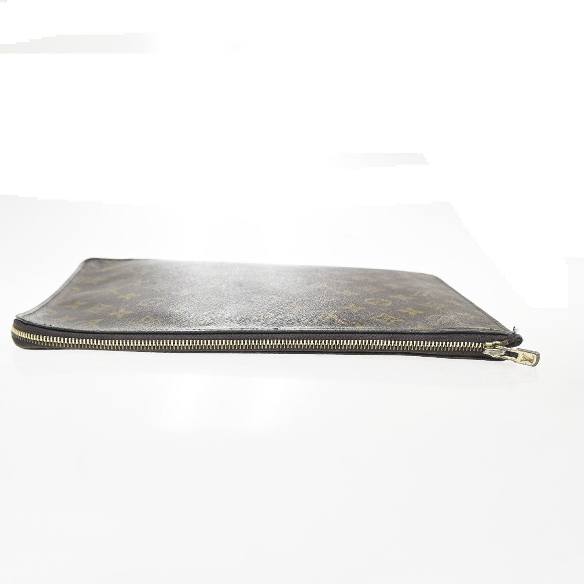 LOUIS VUITTON Poche Documents Clutch Bag Monogram Leather Brown France 87MA465