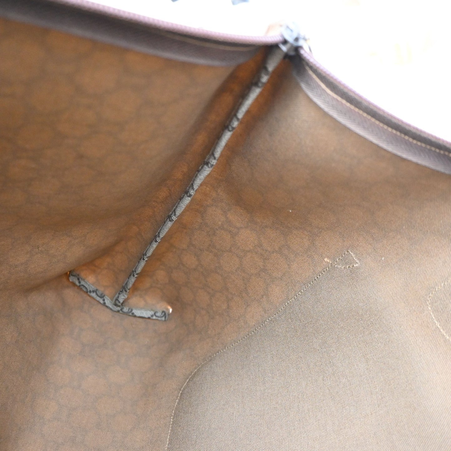 GUCCI PLUS GG Pattern Sherry Shoulder Tote Bag PVC Leather Brown Italy 61KD125