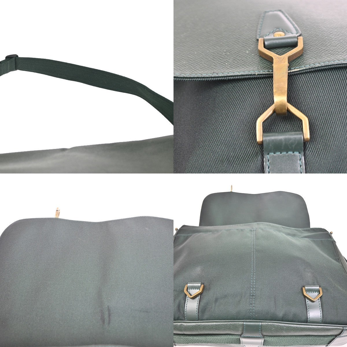 LOUIS VUITTON Delsou Shoulder Bag Taiga Leather Epicea Green GHW M30164 37ZA127