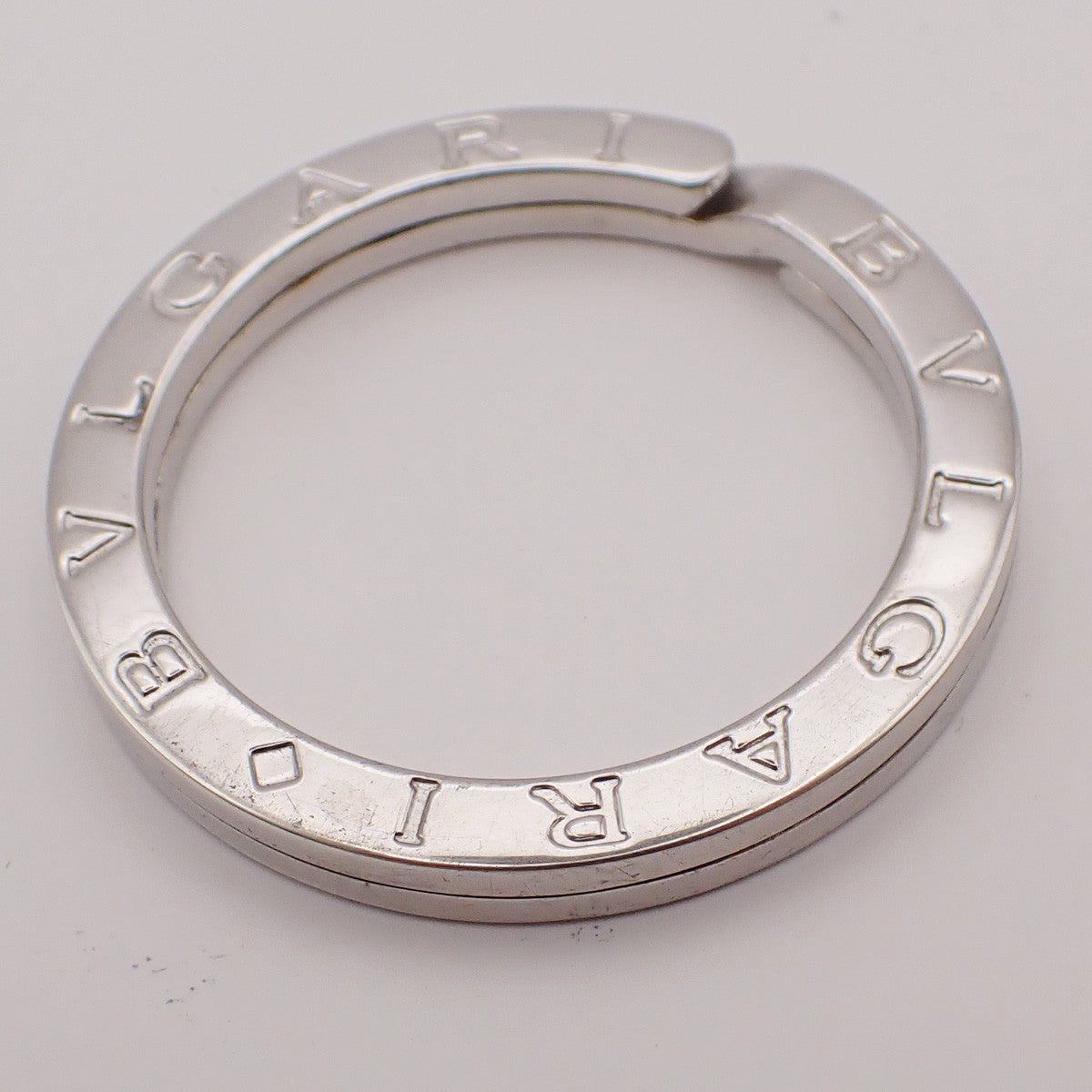 BVLGARI Logo Key Ring Silver Ag 925 Accessory Italy 02EG278