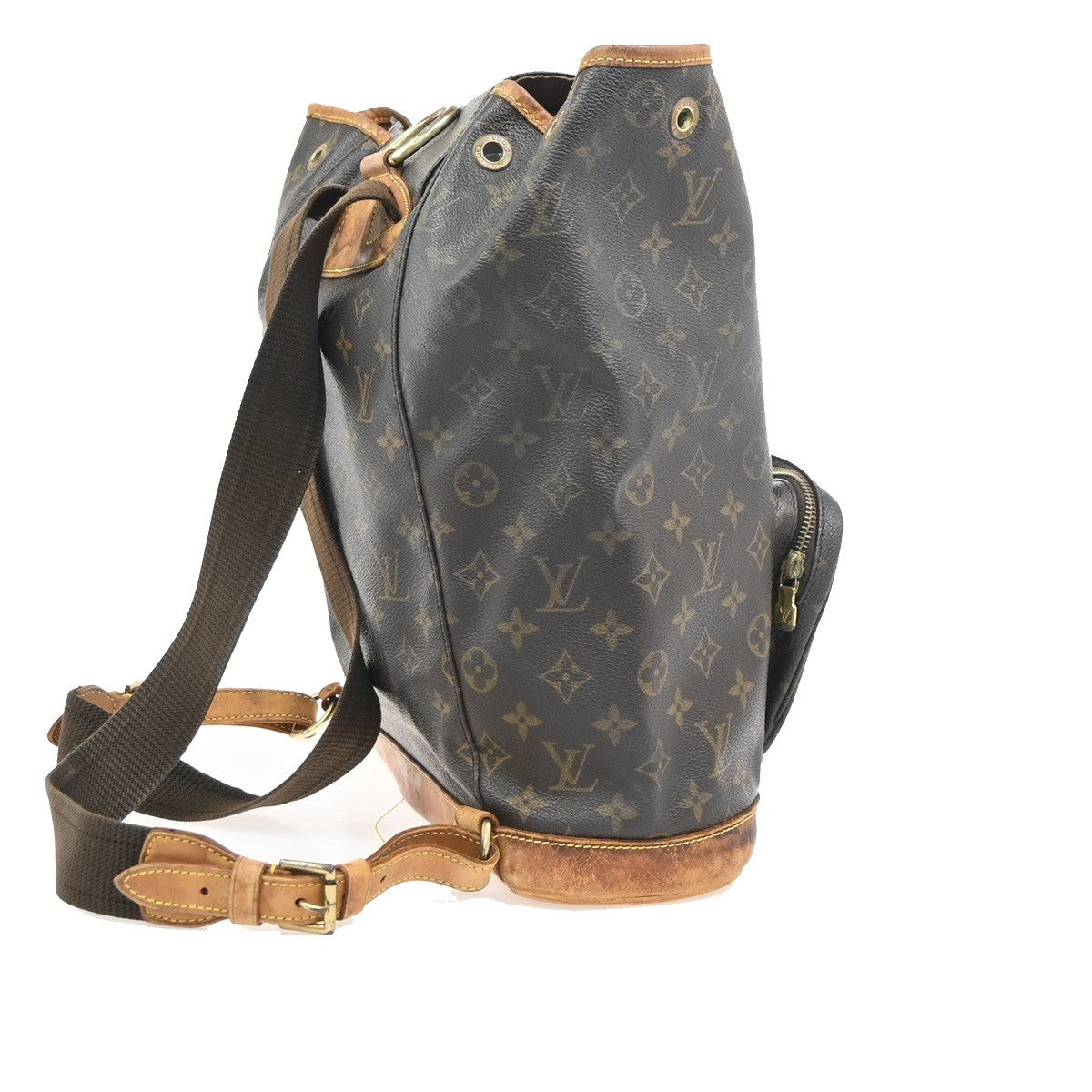 LOUIS VUITTON Montsouris GM Backpack Bag Monogram Leather Brown M51135 65ZA372