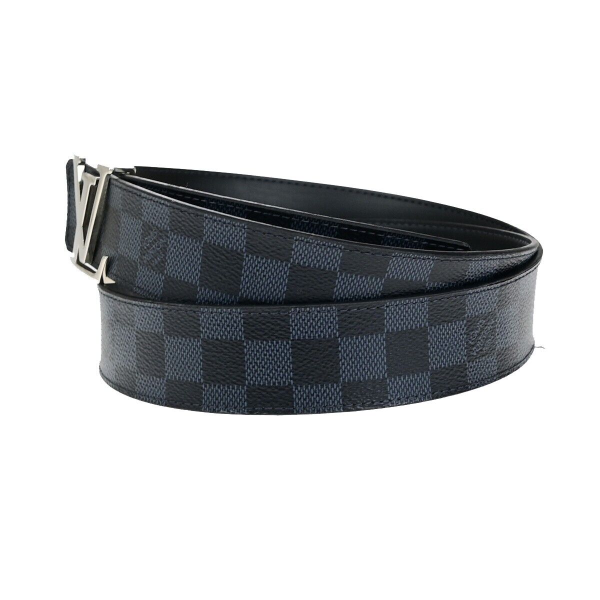 LOUIS VUITTON Ceinture Initiales Belt Damier Graphit Leather BK M0087 32ED271