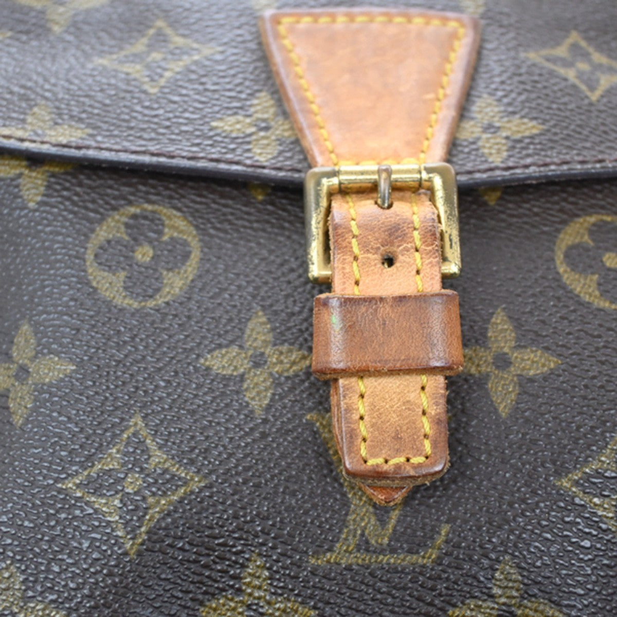 LOUIS VUITTON Jeune Fille PM Shoulder Bag Monogram Leather Brown M51227 30CA293
