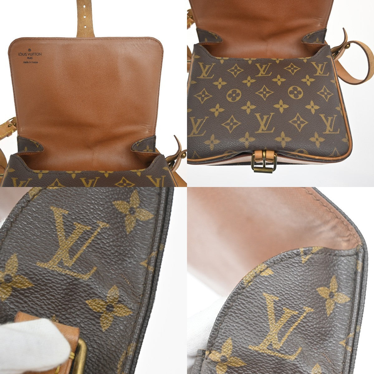 LOUIS VUITTON Cartouchiere MM Shoulder Bag Monogram Leather Brown M51253 83KC660