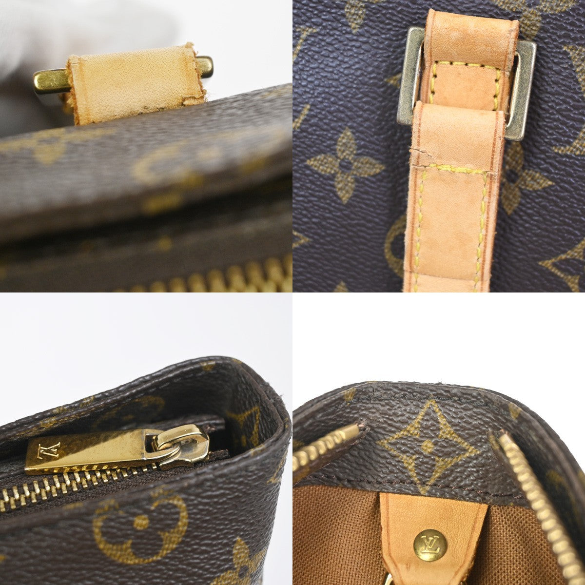 LOUIS VUITTON Cabas Mezzo Shoulder Bag Monogram Leather Brown GHW M51151 77ZA363