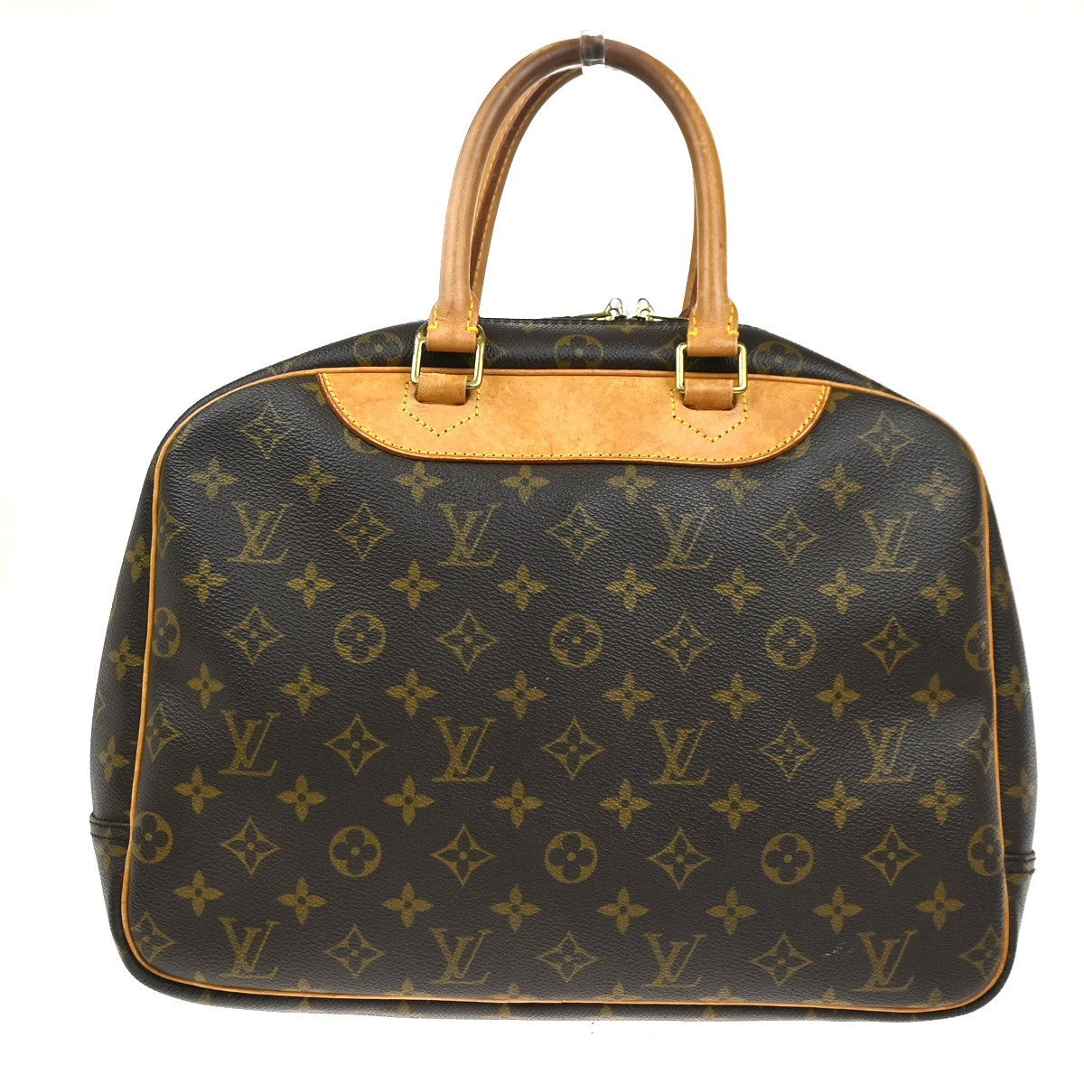 LOUIS VUITTON LV Logo Deauville Hand Bag Monogram Leather Brown M47270 88KC364