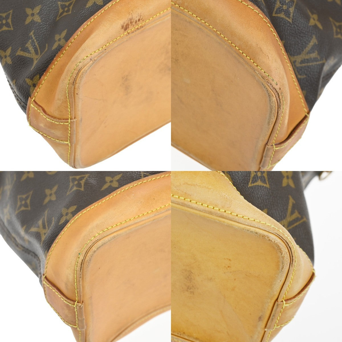 LOUIS VUITTON Logo Lockit Shoulder Bag Monogram Leather Brown M40104 33TA499