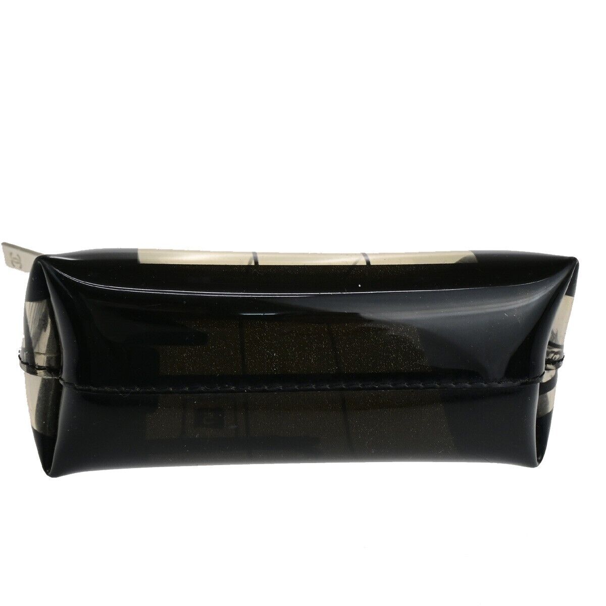 CHANEL CC Logo Coco Maison Window Mini Pouch Bag PVC Leather Black Italy 63FB253